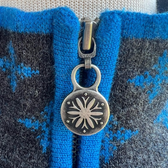 Neve Designs Snowflake Fair Isle Nordic 1/4 Zip Knit Wool Ski Sweater Large GUC - Picture 8 of 16